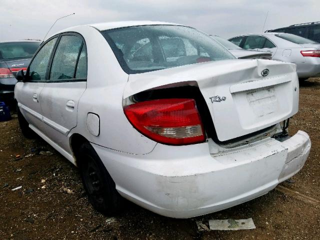 KNADC125856377300 - 2005 KIA RIO WHITE photo 3