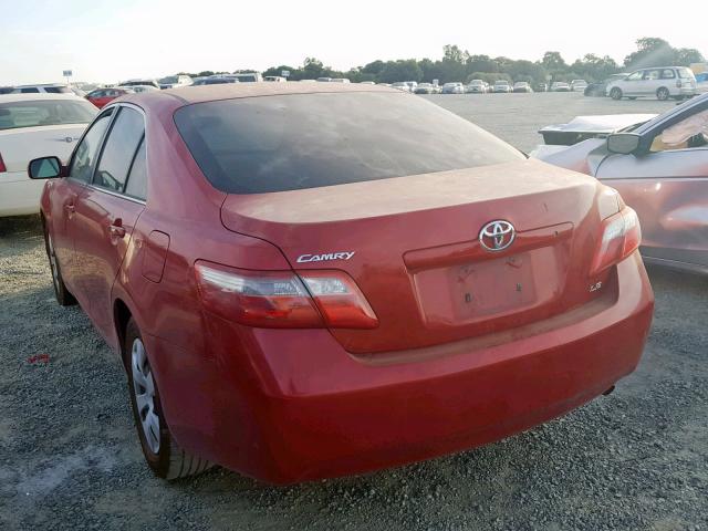 4T1BE46K39U378731 - 2009 TOYOTA CAMRY BASE RED photo 3