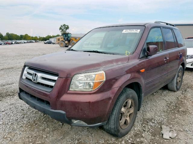 5FNYF283X8B023147 - 2008 HONDA PILOT SE RED photo 2