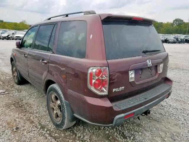 5FNYF283X8B023147 - 2008 HONDA PILOT SE RED photo 3