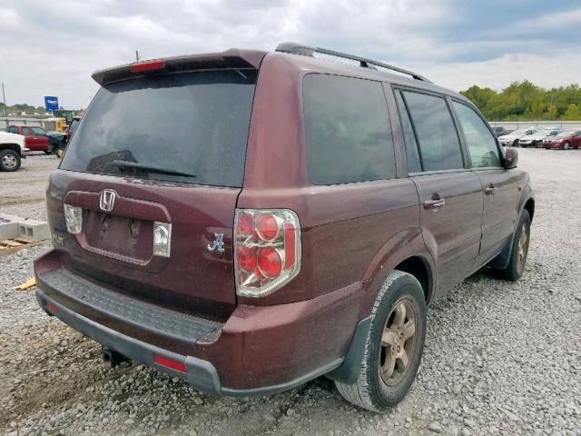 5FNYF283X8B023147 - 2008 HONDA PILOT SE RED photo 4