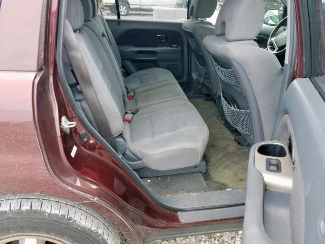 5FNYF283X8B023147 - 2008 HONDA PILOT SE RED photo 6