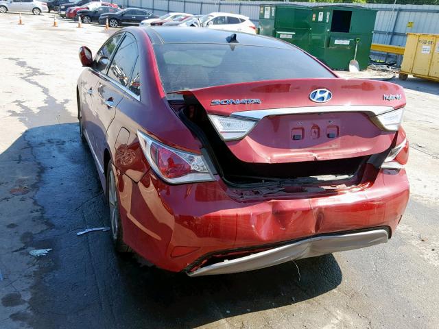 KMHEC4A41CA044766 - 2012 HYUNDAI SONATA HYB RED photo 3