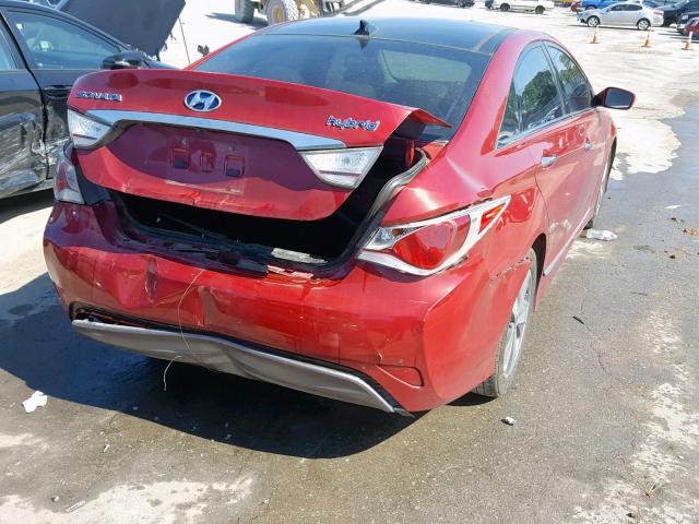 KMHEC4A41CA044766 - 2012 HYUNDAI SONATA HYB RED photo 4