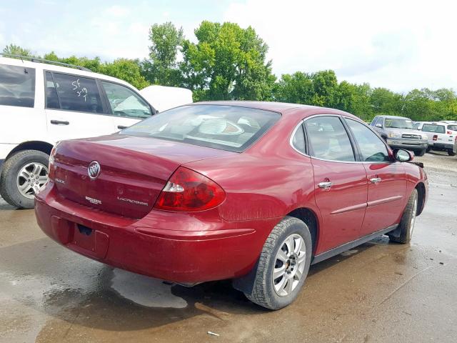 2G4WC532251322366 - 2005 BUICK LACROSSE C RED photo 4