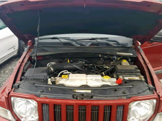 1J4PN2GK0BW520714 - 2011 JEEP LIBERTY SP RED photo 7