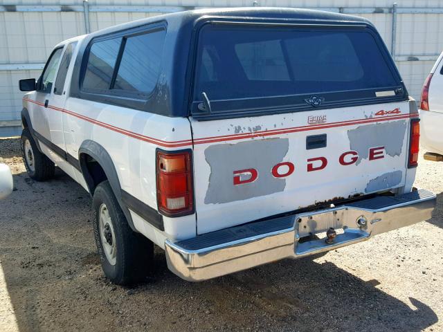 1B7GG23X7PS264278 - 1993 DODGE DAKOTA WHITE photo 3