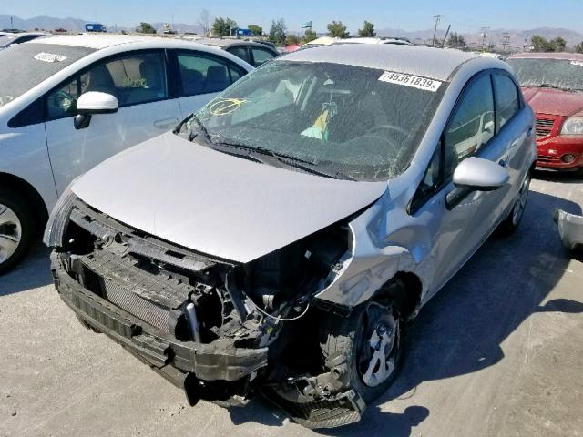 KNADN5A39E6352407 - 2014 KIA RIO EX SILVER photo 2