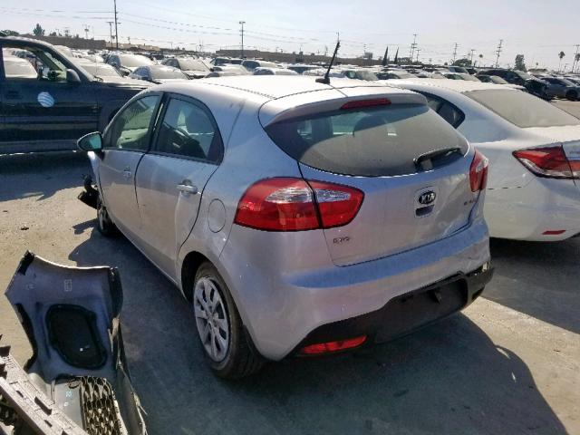 KNADN5A39E6352407 - 2014 KIA RIO EX SILVER photo 3