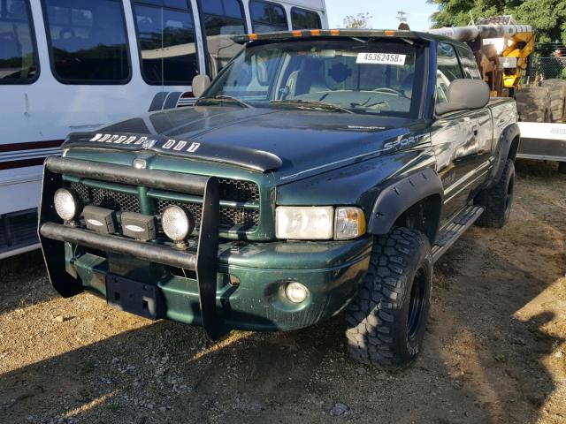 3B7HF13Z4XM588848 - 1999 DODGE RAM 1500 GREEN photo 2