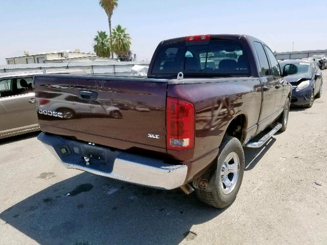 1D7HA18N74J282374 - 2004 DODGE RAM 1500 S BURGUNDY photo 4