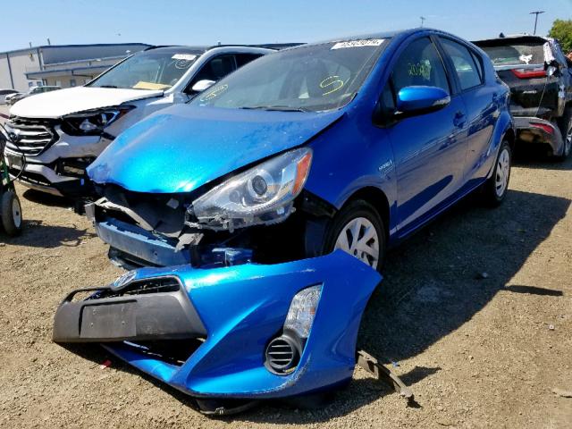 JTDKDTB31F1099341 - 2015 TOYOTA PRIUS C BLUE photo 2