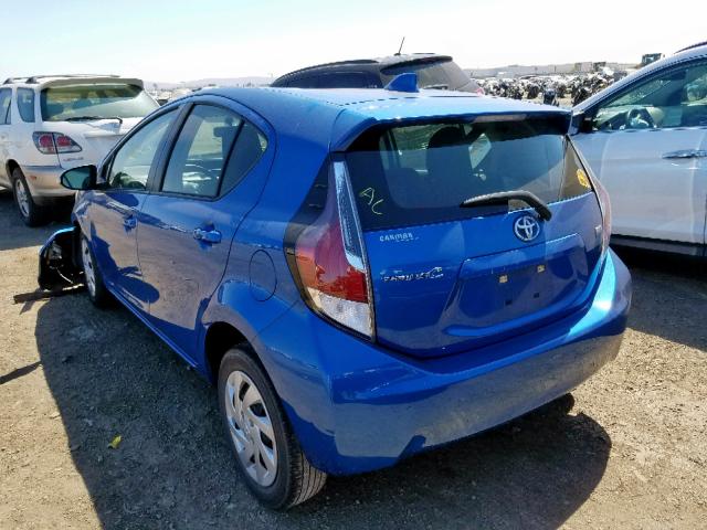 JTDKDTB31F1099341 - 2015 TOYOTA PRIUS C BLUE photo 3