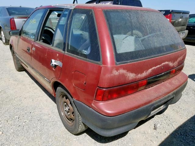 2C1MR6465R6766042 - 1994 GEO METRO RED photo 3