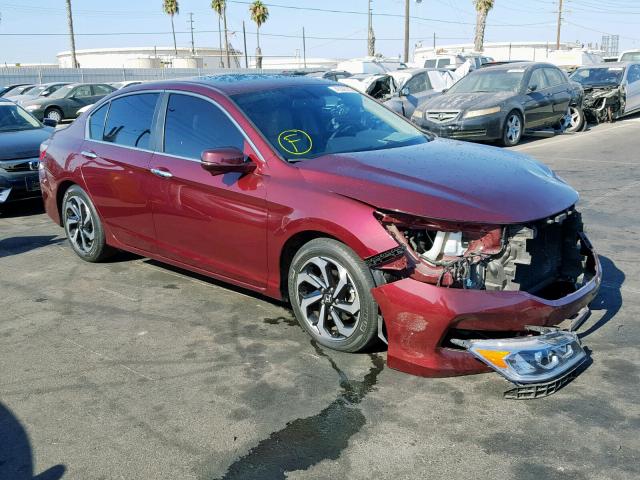 1HGCR2F84GA039370 - 2016 HONDA ACCORD EXL BURGUNDY photo 1