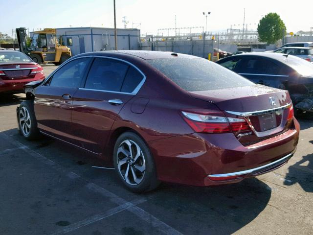 1HGCR2F84GA039370 - 2016 HONDA ACCORD EXL BURGUNDY photo 3