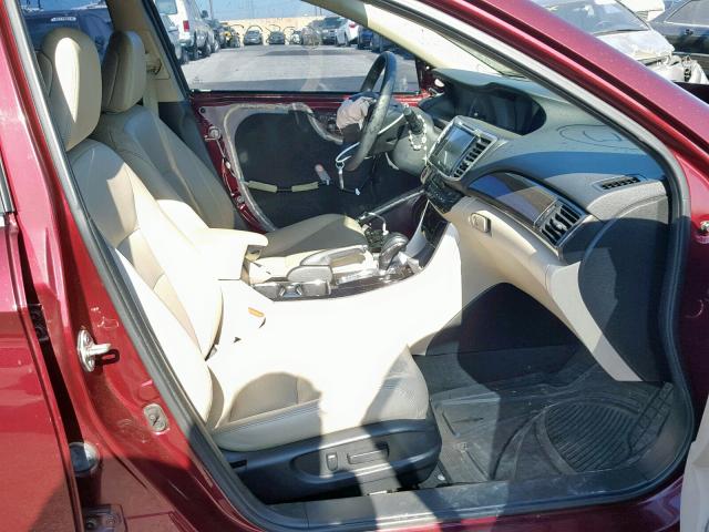 1HGCR2F84GA039370 - 2016 HONDA ACCORD EXL BURGUNDY photo 5