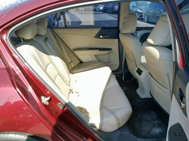 1HGCR2F84GA039370 - 2016 HONDA ACCORD EXL BURGUNDY photo 6