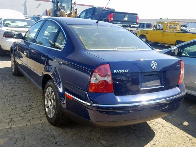 WVWPD63B82P357679 - 2002 VOLKSWAGEN PASSAT GLS BLUE photo 3