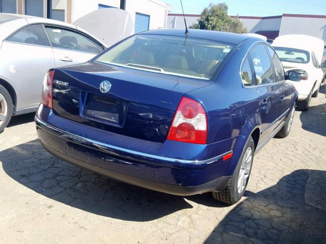 WVWPD63B82P357679 - 2002 VOLKSWAGEN PASSAT GLS BLUE photo 4