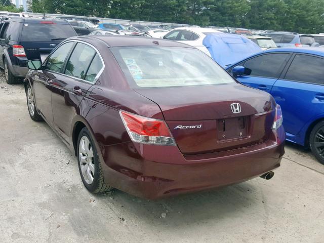 1HGCP26809A000879 - 2009 HONDA ACCORD EXL BURGUNDY photo 3