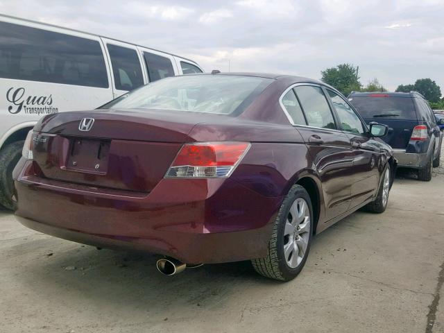 1HGCP26809A000879 - 2009 HONDA ACCORD EXL BURGUNDY photo 4