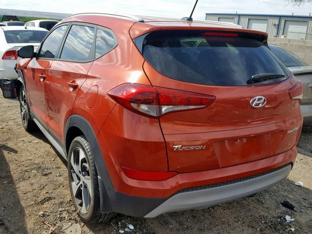 KM8J33A26HU408287 - 2017 HYUNDAI TUCSON LIM ORANGE photo 3