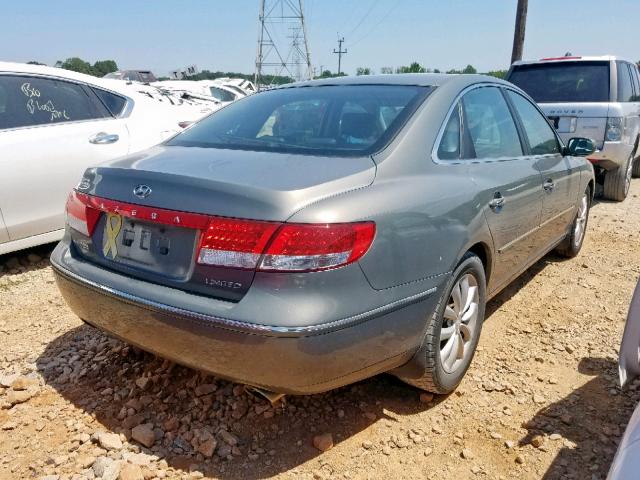 KMHFC46F06A107441 - 2006 HYUNDAI AZERA SE GRAY photo 4