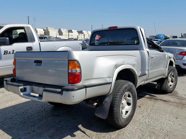 5TENM92NX3Z203246 - 2003 TOYOTA TACOMA PRE SILVER photo 4