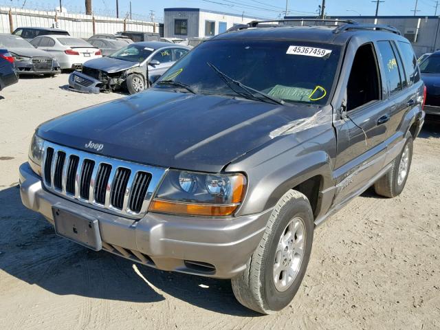 1J4G248S8YC320936 - 2000 JEEP GRAND CHER GRAY photo 2