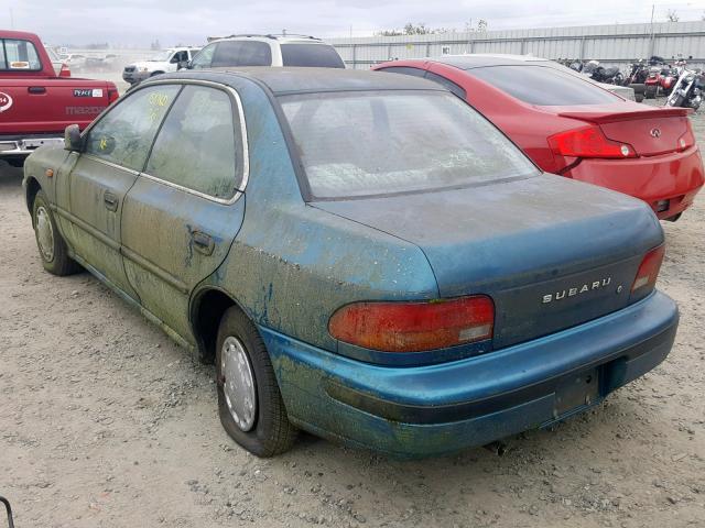 JF1GC2448PK519056 - 1993 SUBARU IMPREZA L TEAL photo 3