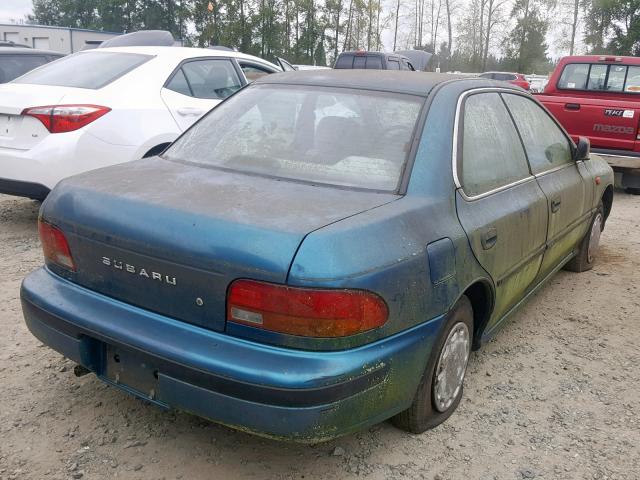 JF1GC2448PK519056 - 1993 SUBARU IMPREZA L TEAL photo 4