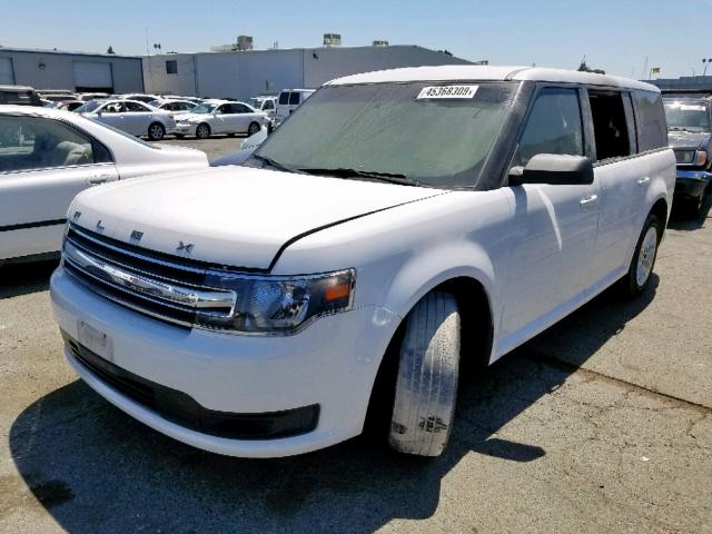 2FMGK5B89FBA22283 - 2015 FORD FLEX SE WHITE photo 2