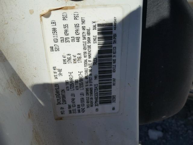 3D7MA48C63G735415 - 2003 DODGE RAM 3500 S WHITE photo 10