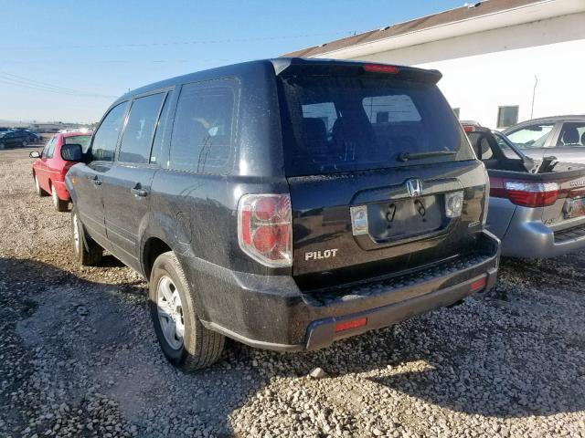 2HKYF18186H534203 - 2006 HONDA PILOT LX BLACK photo 3