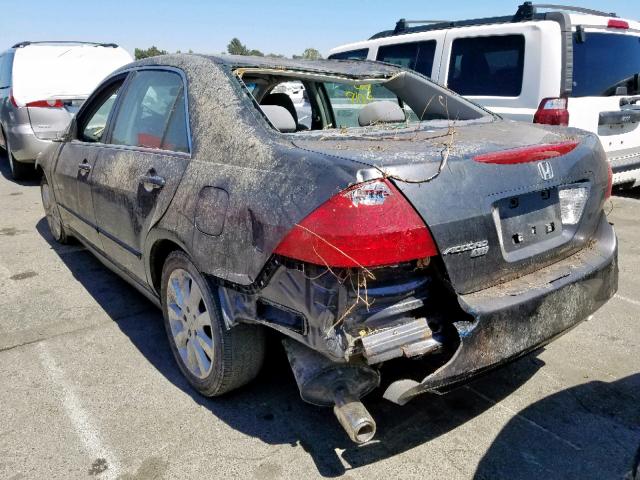 1HGCM66497A055180 - 2007 HONDA ACCORD SE BLACK photo 3