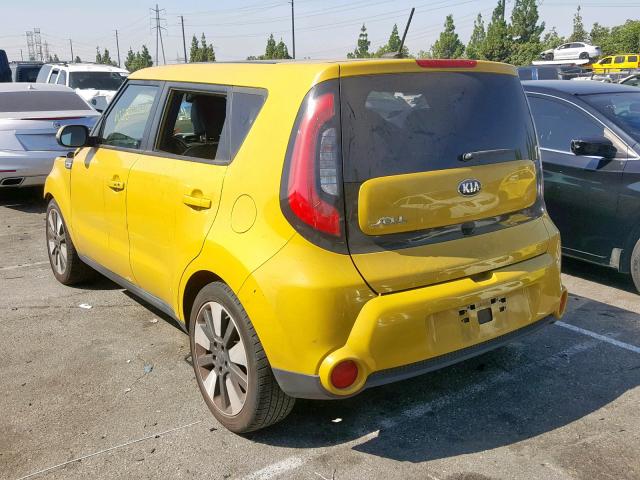 KNDJX3A58F7166326 - 2015 KIA SOUL ! YELLOW photo 3