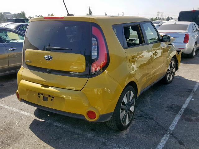 KNDJX3A58F7166326 - 2015 KIA SOUL ! YELLOW photo 4