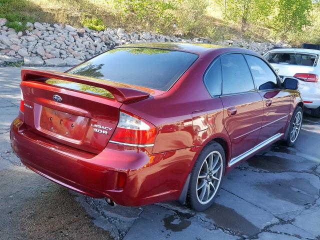 4S3BL856694211009 - 2009 SUBARU LEGACY 3.0 MAROON photo 4