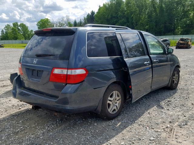 5FNRL38786B077100 - 2006 HONDA ODYSSEY EX BLUE photo 4