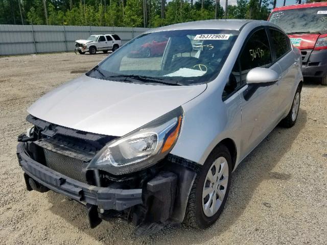 KNADM4A32F6501867 - 2015 KIA RIO LX SILVER photo 2