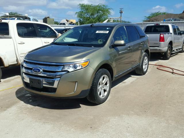 2FMDK3JC8DBA80475 - 2013 FORD EDGE SEL GREEN photo 2