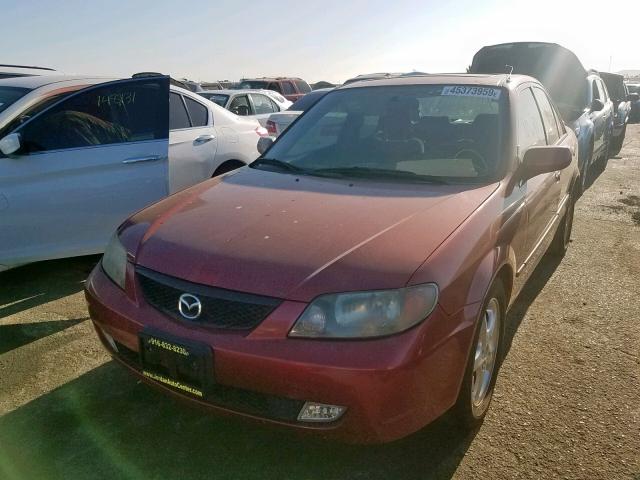 JM1BJ225820560832 - 2002 MAZDA PROTEGE DX MAROON photo 2