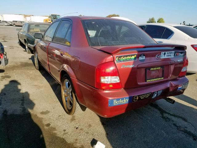 JM1BJ225820560832 - 2002 MAZDA PROTEGE DX MAROON photo 3