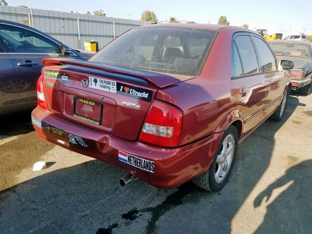 JM1BJ225820560832 - 2002 MAZDA PROTEGE DX MAROON photo 4