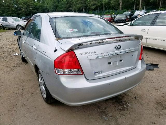 KNAFE121085562760 - 2008 KIA SPECTRA EX SILVER photo 3