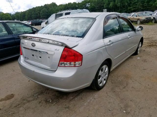 KNAFE121085562760 - 2008 KIA SPECTRA EX SILVER photo 4