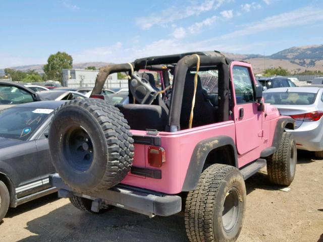 1J4FA39SX5P325342 - 2005 JEEP WRANGLER X PINK photo 4