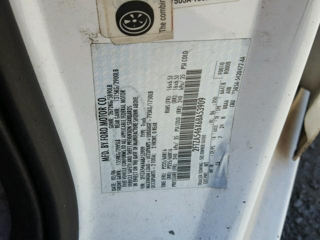 2FTZA546X6BA53909 - 2006 FORD FREESTAR WHITE photo 10