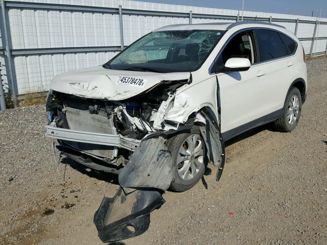 5J6RM4H78EL021618 - 2014 HONDA CR-V EXL WHITE photo 2